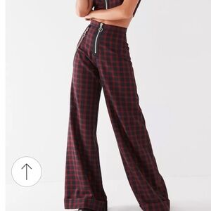The Ragged Priest Lennox plaid wide-leg pants size extra small very long length